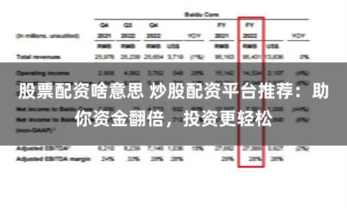 股票配资啥意思 炒股配资平台推荐：助你资金翻倍，投资更轻松